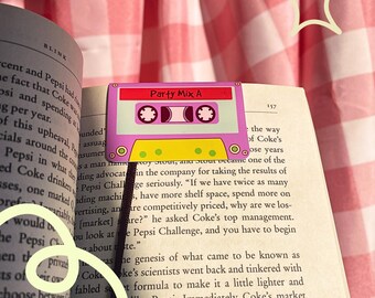 Marcapáginas magnético con forma de casete / Cinta de mezclas retro para fiestas, regalo para amantes de los libros de los 90