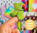Printable Bird Finger Puppets PDF | DIY Paper Parrot Craft,  | Instant Download canva template product logo