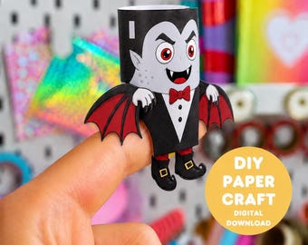 Build Your Own Monster Finger Puppets | Halloween Paper Craft (Digital Download)