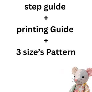 A single patchwork memory rat plush toy sitting in the bottom right corner beneath descriptive text.
