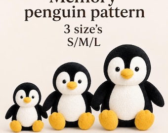 Memory Penguin Sewing Pattern | Keepsake Plush Toy (3 Sizes S/M/L)