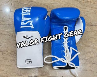 Professional Everlast Boxing Gloves Training Lace Up Fighting Gloves