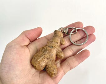 Handmade Resin Ginger Keychain – Food Lover Gift