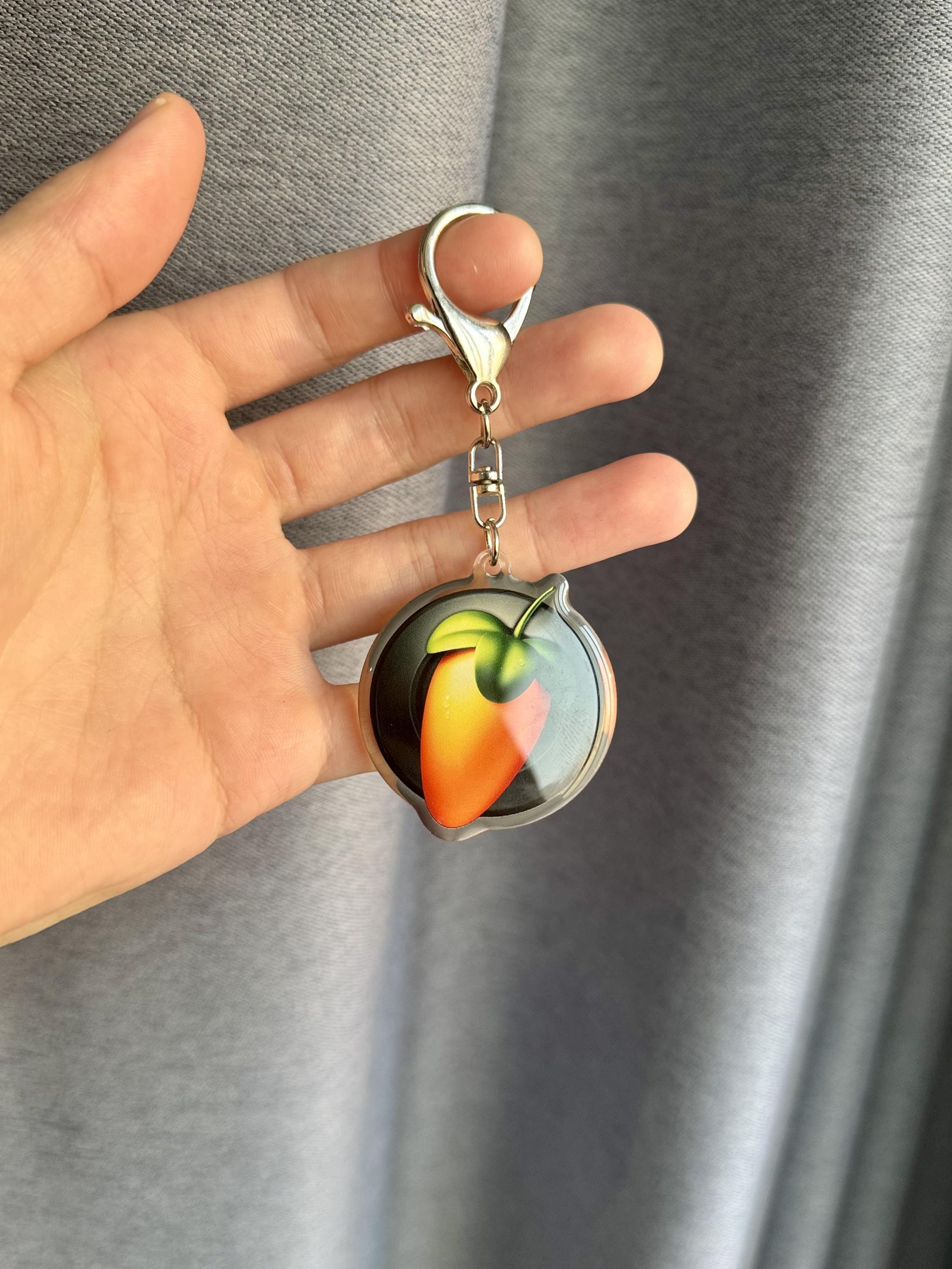 FL Studio Keychain – Orange Carrot Logo Acrylic Gift for Music
