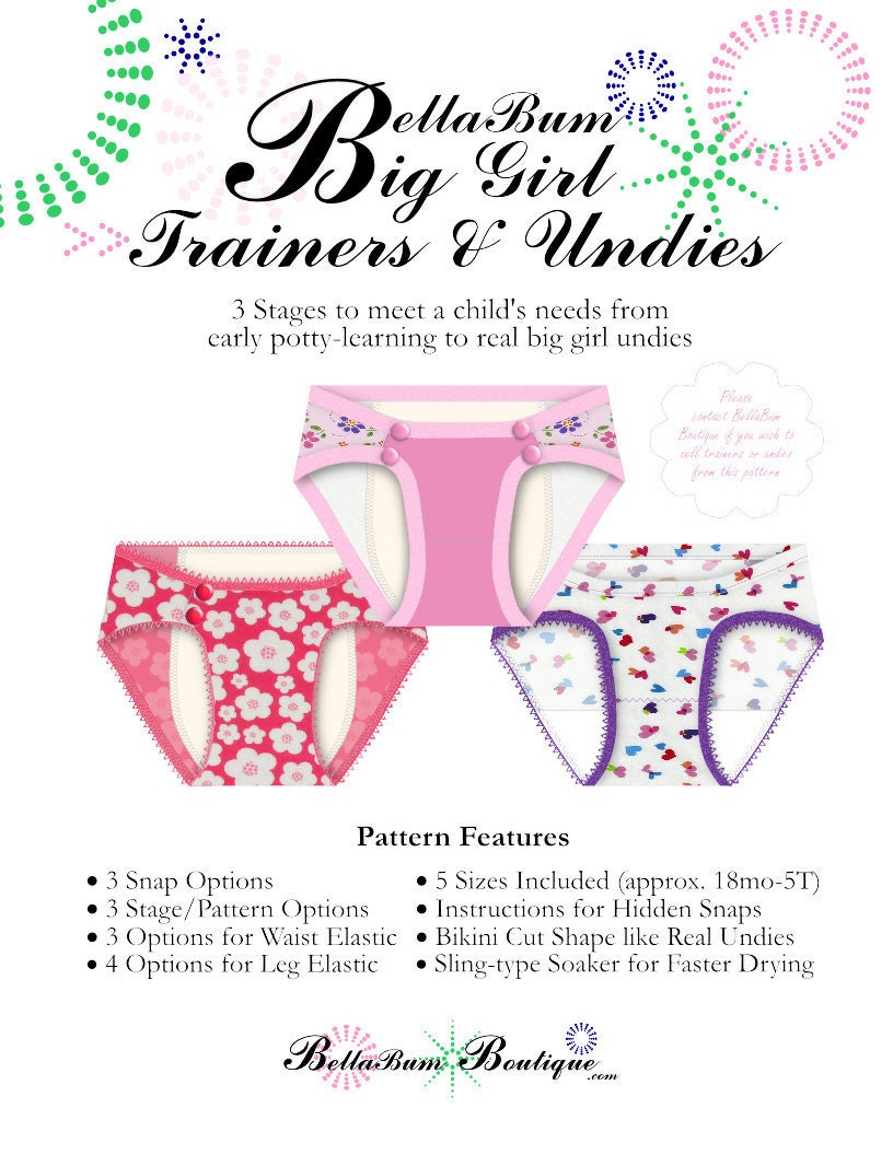 Big Girl Trainers and Undies PDF Pattern 