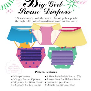 Big Girl Swim Diaper PDF Sewing Pattern