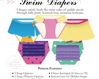 Big Girl Swim Diaper PDF Sewing Pattern