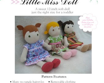 Little Miss 12" Doll PDF Sewing Pattern