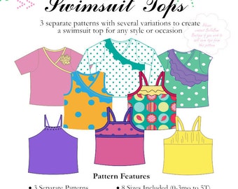 Big Girl Swim Tops PDF Schnittmuster
