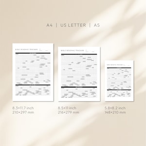 Simple printable Bible reading tracker for reading through the entire Bible in one year