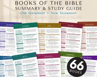 Bible Book Summary Study Guide, All 66 Books, Old and New Testament, Scripture Overview, Small Group Study, Printable PDF, Digital Download