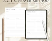 ACTS Prayer Guide for Beginners Structured Prayer Method Printable Daily Prayer Worksheet Quiet Time Journal