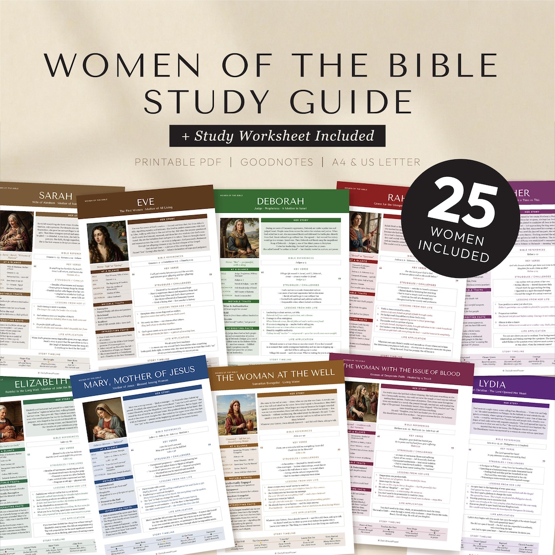 Women of the Bible Study Guide, Printable Workbook for Women, Bible ...