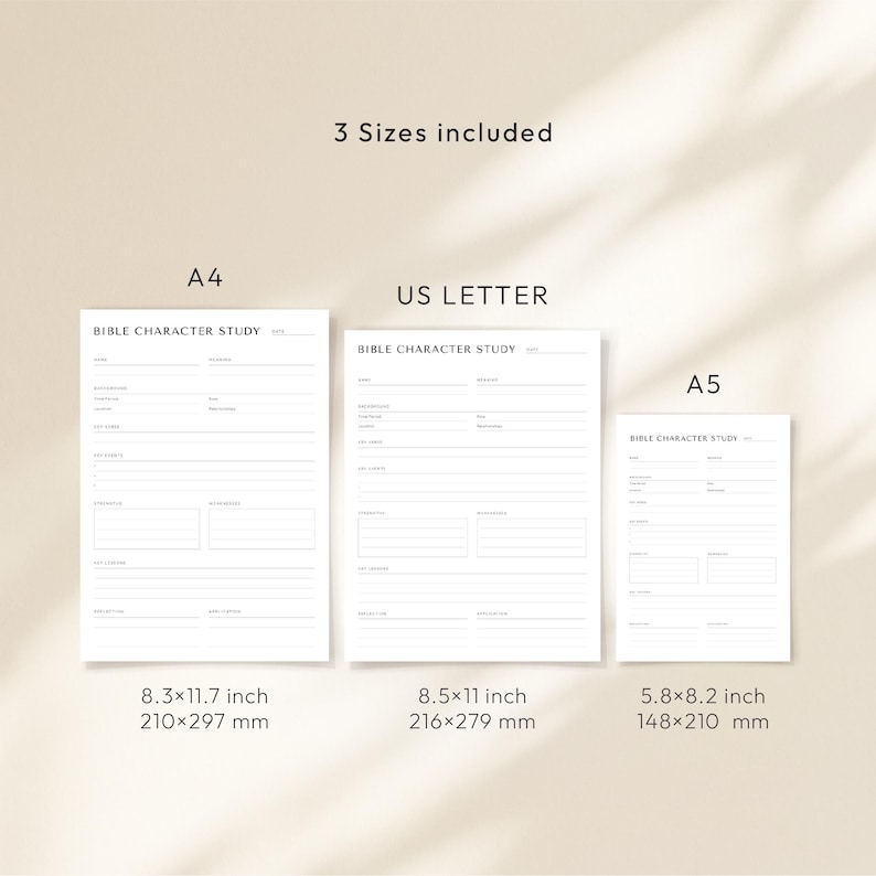 Bible Character Study Printable Worksheet and Template for Bible Study ...