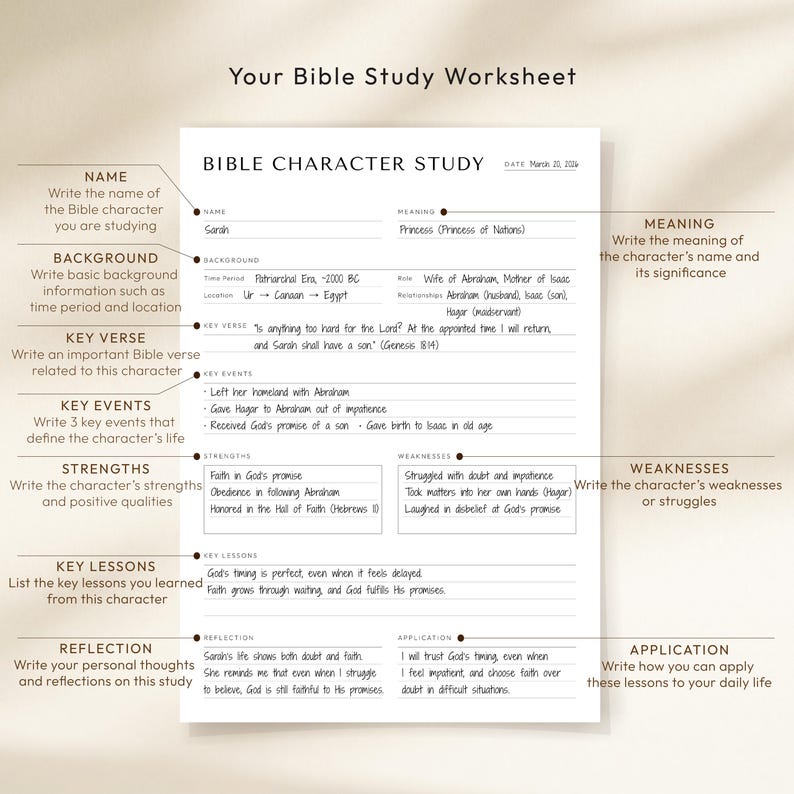 Women of the Bible Study Guide, Printable Workbook for Women, Bible ...