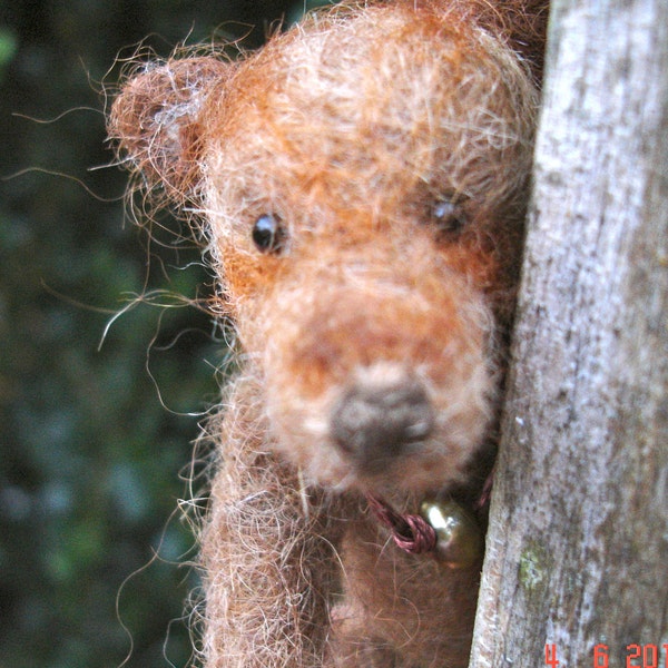 Miniature felted bear in Alpaca wool