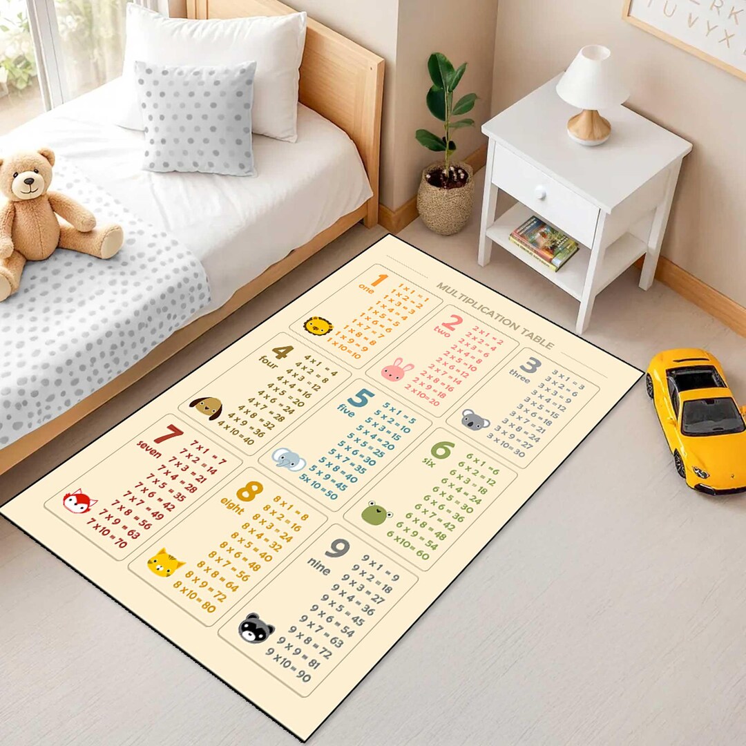Multiplication Table Kids Rug,educational Math Carpet,montessori ...