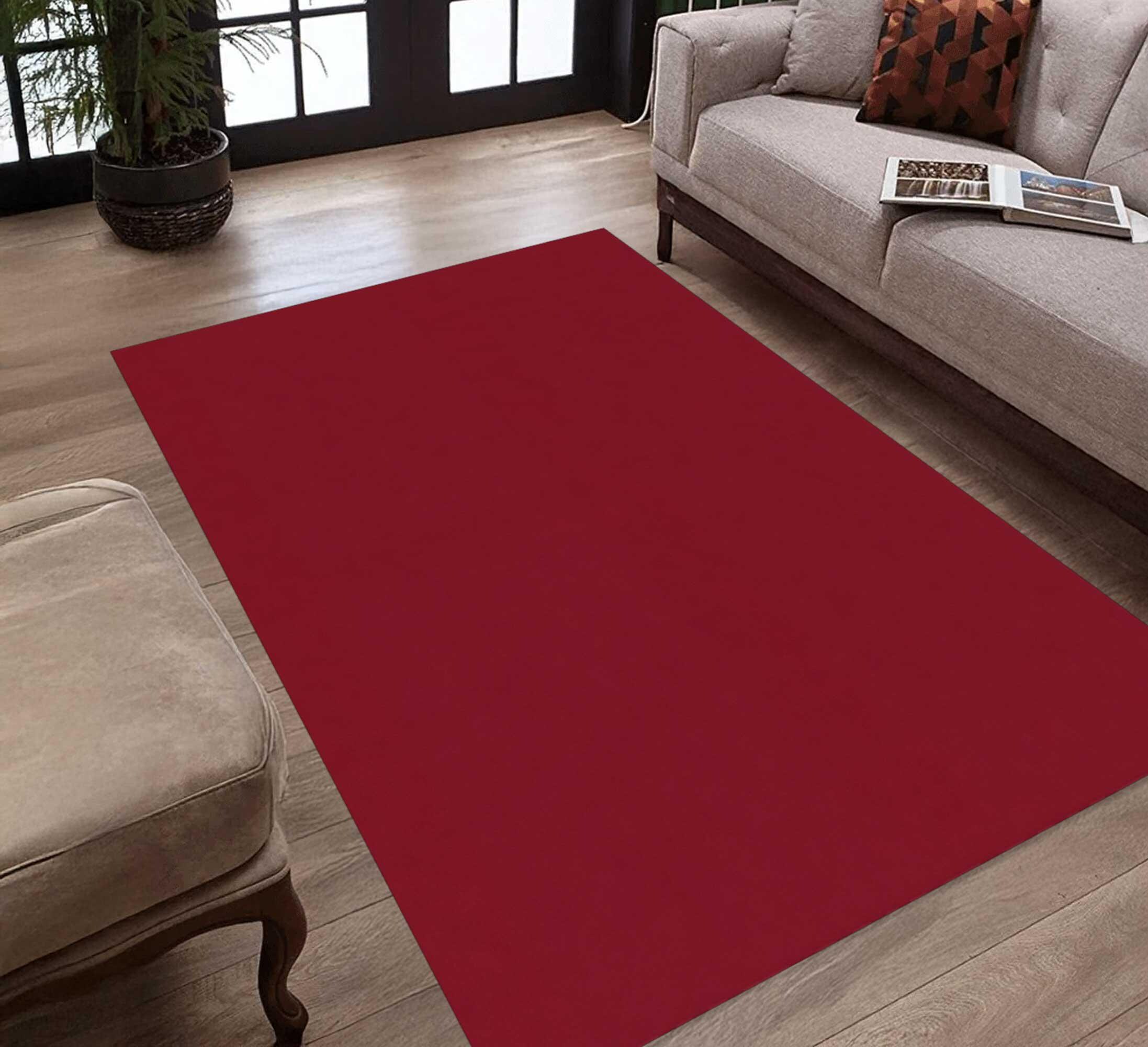 Burgundy Solid Color Rug, Minimalist Modern Area Rug, Deep Red Luxury ...
