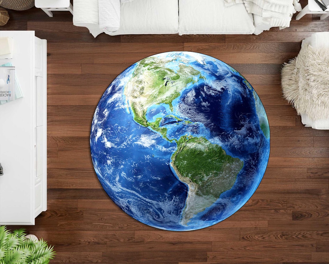 World Map Earth Rug, Educational Kids Rug, Globe Carpet, Montessori ...