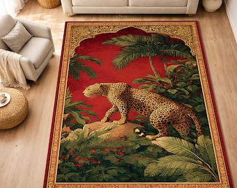 Leopard Area Rug For Living Room Bedroom Mat, Washable Non Slip,printed rug
