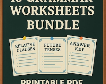 ESL Grammar Worksheet Bundle | 11 Printable English Worksheets + Answer Keys | Grammar Practice PDF Set