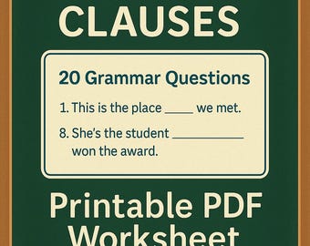 FREE sample Relative Clauses Worksheet | ESL Grammar Sample PDF + Answer Key + Editable Word Doc