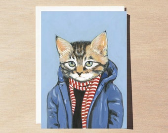 Brewster - Greeting Card - Blank Inside - Cats In Clothes