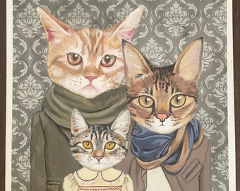 Family Portrait - CSM - Fine Art Print - Cats In Clothes