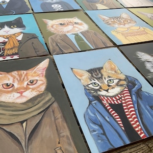 Coleção de 13 estampas de gatos em roupas - 5x7 - Edição limitada - Qualidade deslumbrante