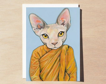 Benjamin - Greeting Card - Blank Inside - Cats In Clothes