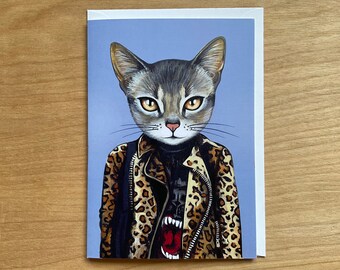 Kat - Greeting Card - Blank Inside - Cats In Clothes