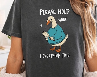 Detective Goose Comfort Colors® Boxy Tee, Silly Goose Shirt, Funny Goose Graphic T-Shirt, Mystery Lover Gift, Quirky Animal Tee