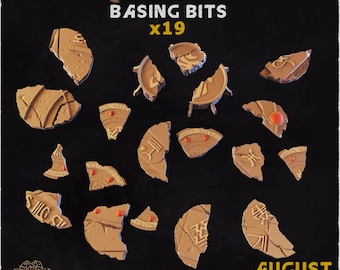 19x Ancient Halls Basing Bits For Diorama | 28mm 32mm Space Elves Ruins Tabletop Terrain Miniature Scenery Decor Elements | Zabavka Workshop