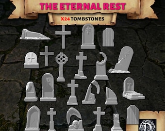 24x Gravstensbasbitar | Warhammer 40k AoS Soulblight Mordheim | Gotiska kyrkogårdsgravar DnD-terräng | Odöda hartsdekor | Miniatyrer