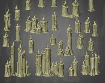 23x New Candles Set Basing Bits | 28mm 32mm Tabletop Terrain Miniature Diorama Wax Lighting Decorations Altar Magic Ritual | See Forges