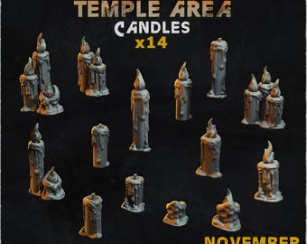 14x Adepta tempelområdesljusbasbitar | Warhammer 40k AoS DnD | Smältvaxhelgedomdekor | Zabavka Workshop