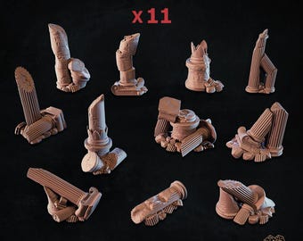 11x Ruinerade grekiska kolonner (3D-utskrivet) - Zabavka Workshop | BASING BITS