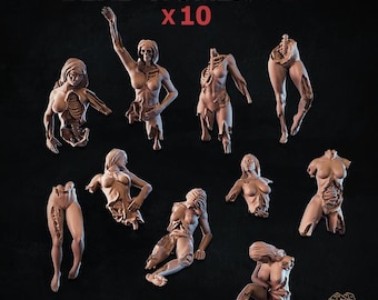 10x Döda kvinnor-set (3D-utskrivet) - Zabavka Workshop | BASING BITS