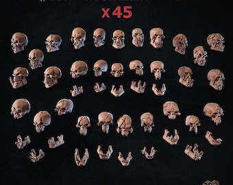 45x Orc Skulls Set (3D Printed) - Zabavka Workshop | BASING BITS