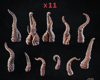 11x Bläckfisktentakler Set (3D-utskrivet) - Zabavka Workshop | BASING BITS
