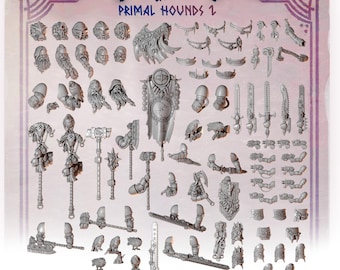 Primal Hounds 2 Upgrade Pack | 28mm 32mm Tabletop Terrain Miniature Diorama Scenery Viking Wolves Conversion Parts | Greytide Studio