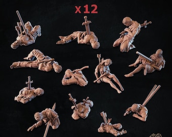 12x Dead of Battle Bodies-set (3D-utskrivet) - Zabavka Workshop | BASING BITS