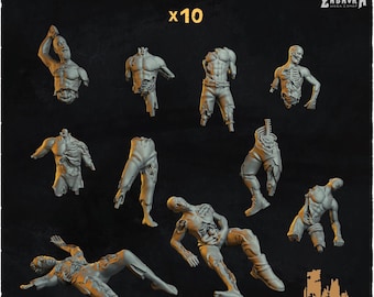 10x Dead Men Corpse Parts For Basing Bits | 28mm 32mm Tabletop Terrain Miniature Diorama Scenery Decor Elements | Zabavka Workshop