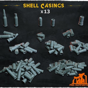 13x Bossoli per Basette | 28mm 32mm Terreno da Tavolo Miniature Diorama Scenario Proiettili Spenti Batterie Munizioni | Zabavka Workshop
