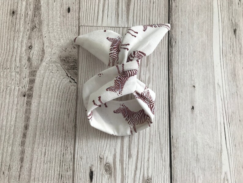 White zebra pattern Bendy bun tie wired hair wrap