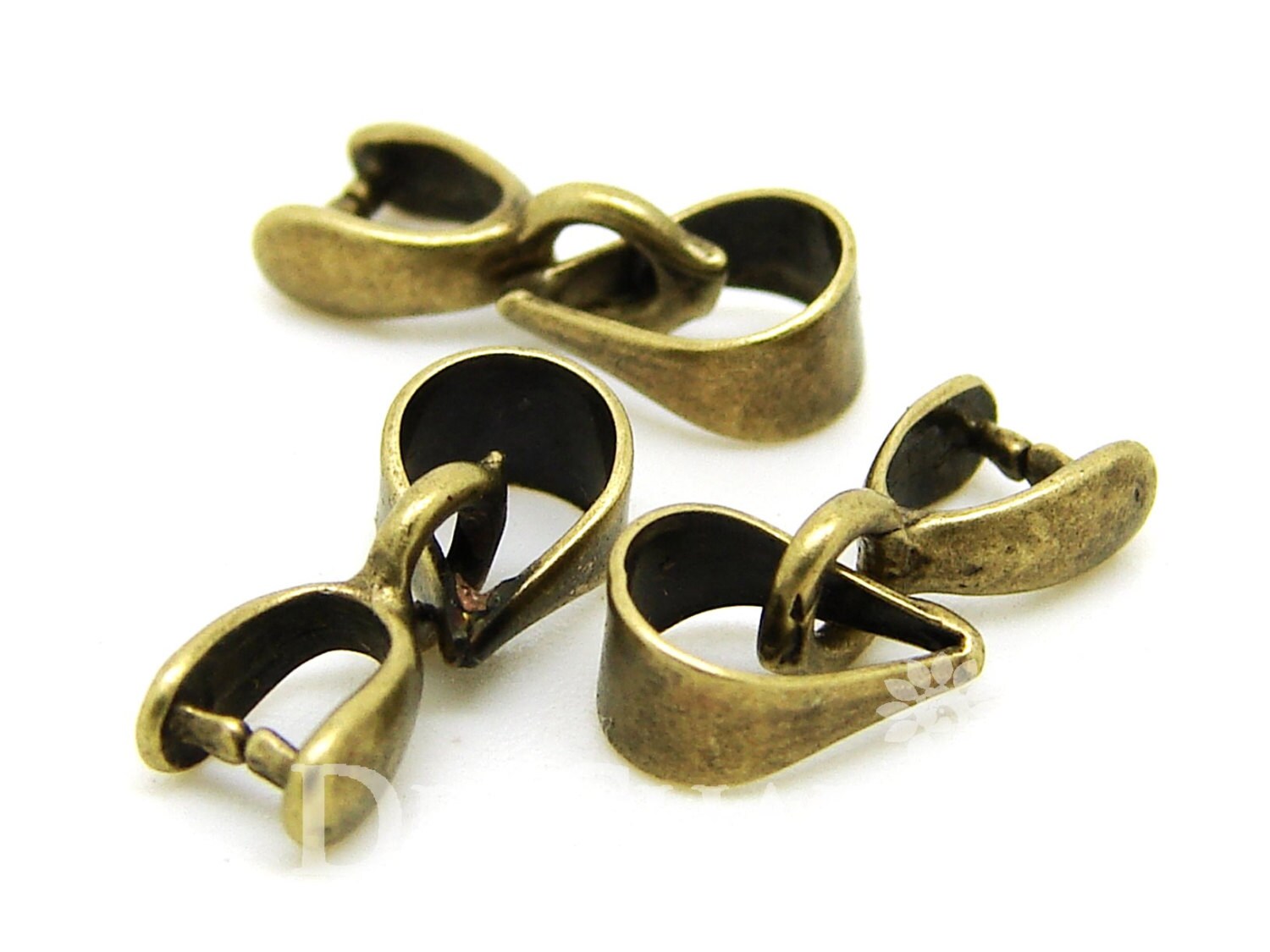 Bronze Tone Pinch Bails Clasp Connector 12x3mm 20Pcs Etsy