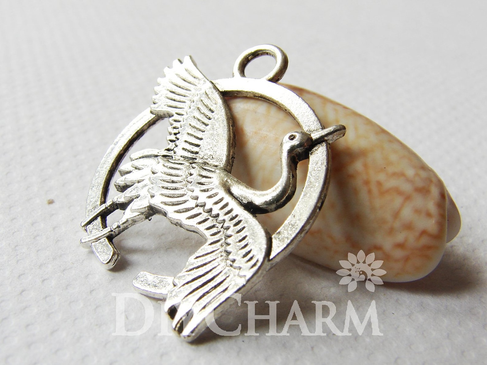 Crane Charm Antique Silver Pendant for Diy Best Price in 2019 | Etsy