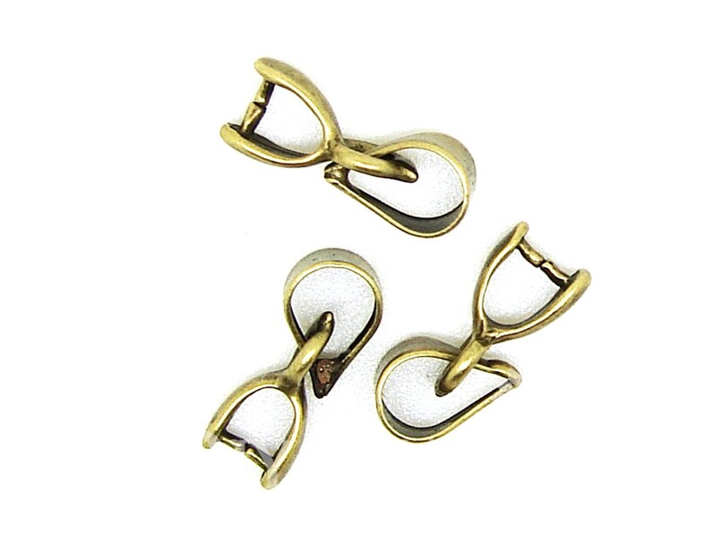 Bronze Tone Pinch Bails Clasp Connector 12x3mm 20Pcs Etsy