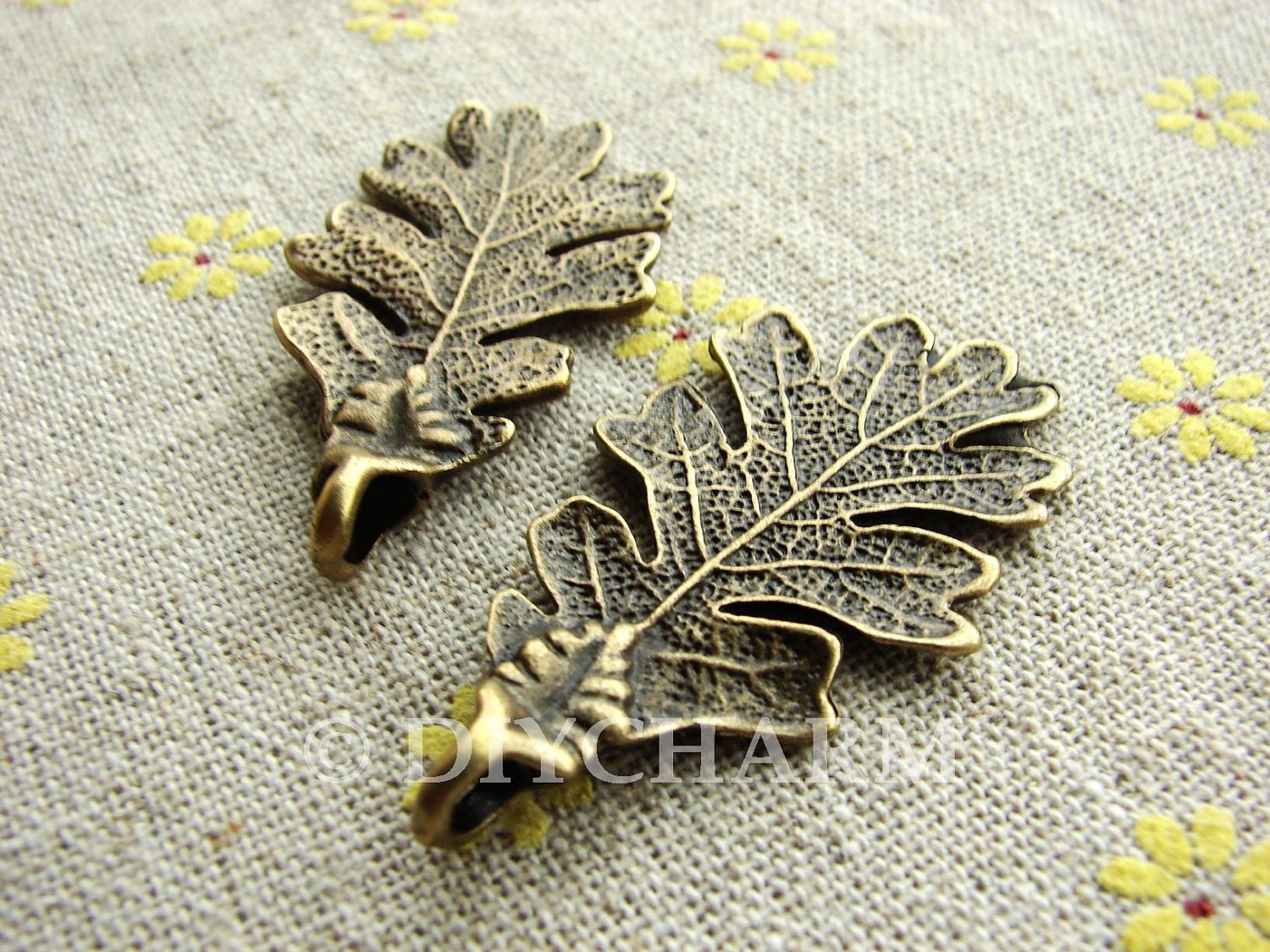 Antique Bronze Metal Leaf Charms 48x24mm 5Pcs DC23157 Etsy