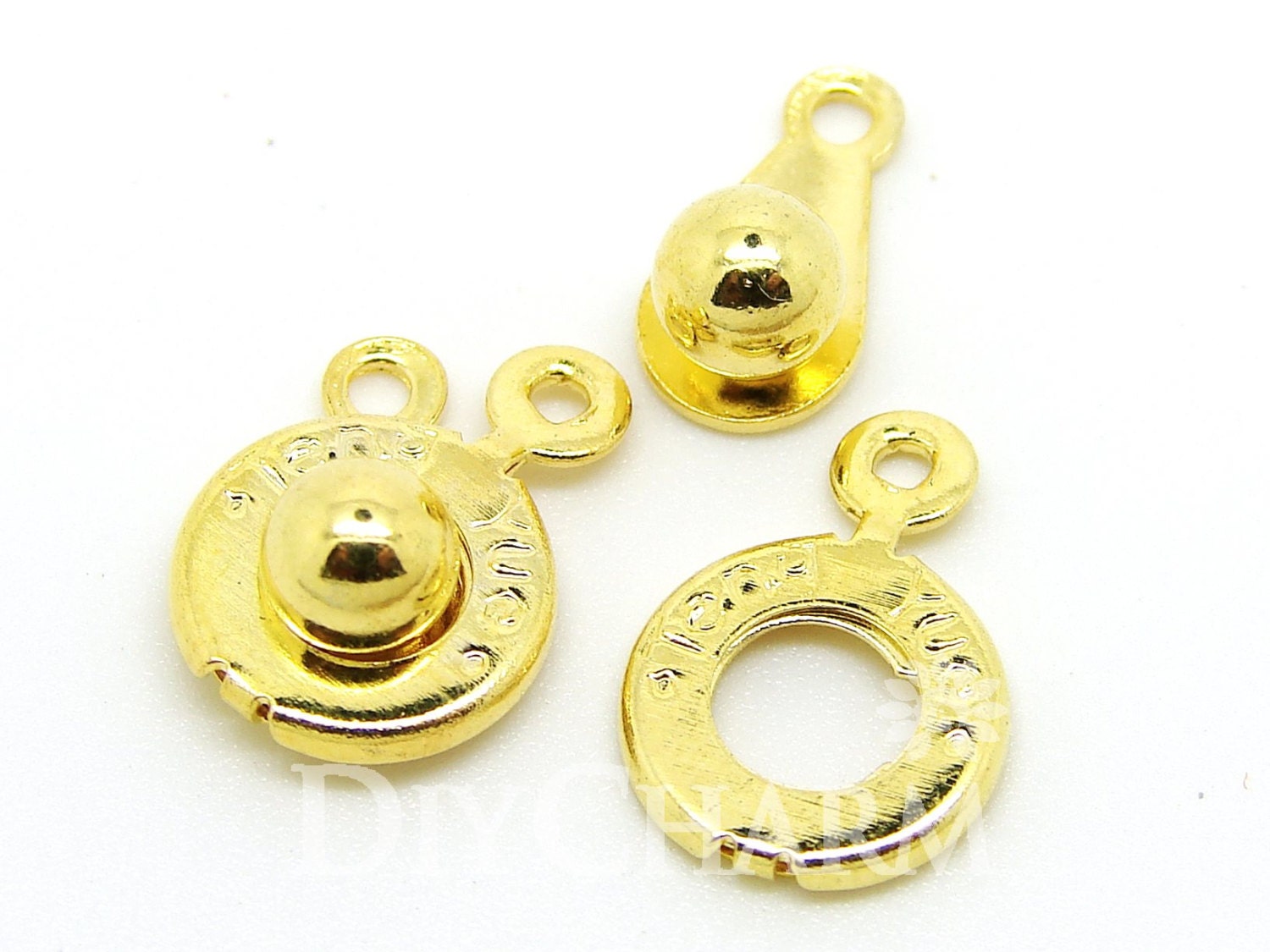 Iron Push Button Clasps Gold Tone 9x9mm 50pcs FG27145 Etsy